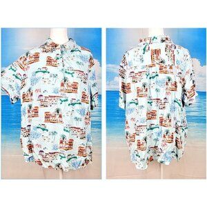 d & Co BEACH Unisex Soft BLUE Shirt Beach Print Lightweight size 2x